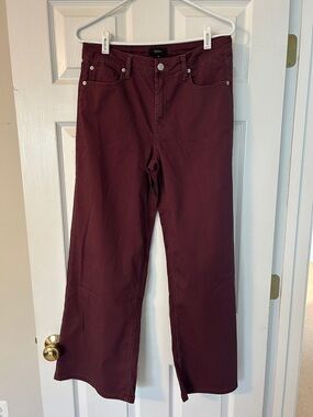Quince Wide-Leg Jeans in Deep Burgundy